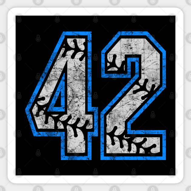 Number 42 Baseball Equality Distressed Classic LA Blue Number 42